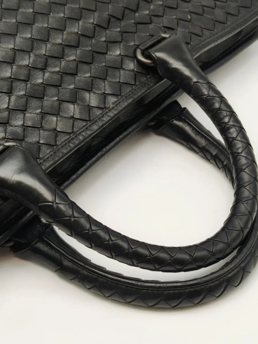 Bottega Veneta Intrecciato Black Leather Briefcase Business Laptop Bag